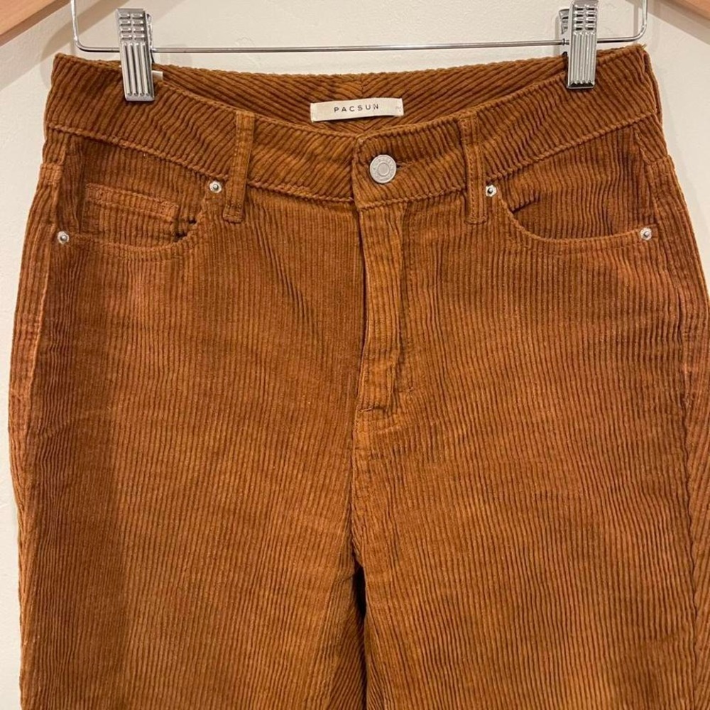 PacSun Brown Corduroy Jeans 90s Skater Baggy Straight Leg‎ Earthcore Grunge Y2K - Picture 3 of 8